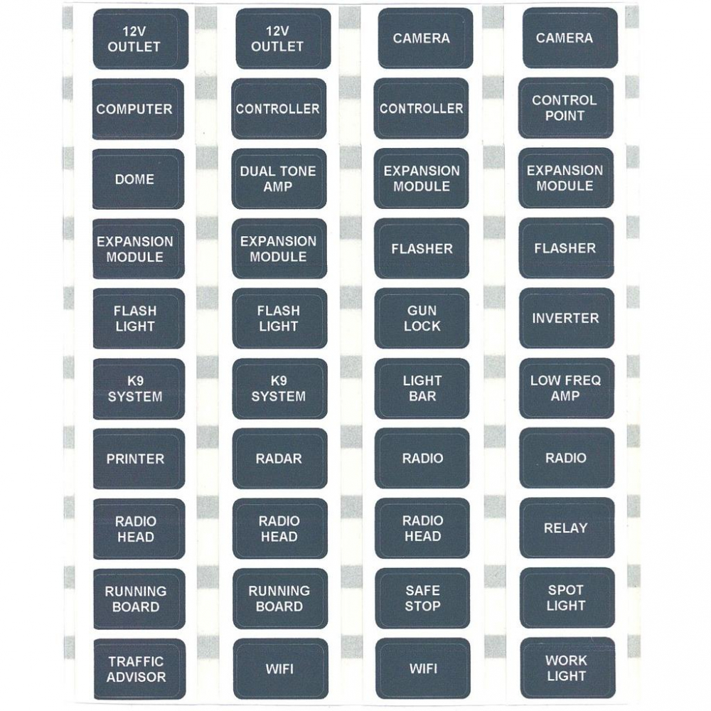 Emergency System Labels EGIS Label Set, Emergency Vehicle, 40 labels - BULK PACK - Technical ...