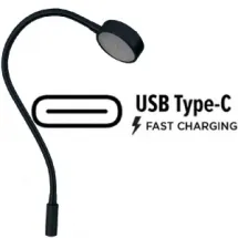 GLENAN Chart table lamp - Blac k color - Vertical mount - USB