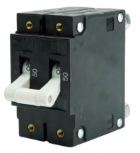 EGIS - C Series White Toggle Panel Mount Circuit Breaker, Double