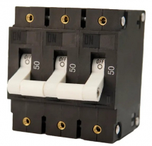EGIS - C Series White Toggle Panel Mount Circuit Breaker, Triple
