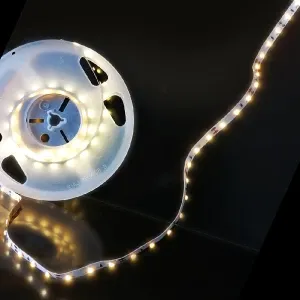 5mreel-led strip w/3M adhesive Warm white - 12VDC