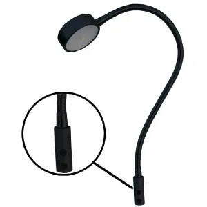 Glenan Chart table lamp-Black Warm white 10W & red 5W Vert
