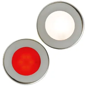 ROUZIC polished S/S, White/Red MASTER without switch - IP67