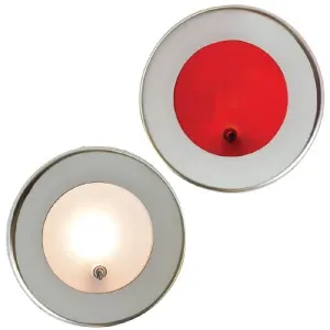 ROUZIC polished S/S, White/Red SLAVE with switch IP67