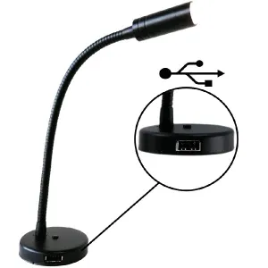 YEU CHART TABLE LED SWITCH/USB MATT BLACK 10W WARM WHITE
