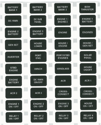 EGIS Label Set, Marine Battery Systems 40 labels - BULK PACK