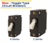 EGIS A-Series Toggle Panel Mount Circuit Breaker Double Pole AC/DC